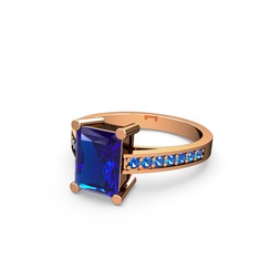 Marvina Dikdörtgen Tektaş Yüzük - Lab safir 8 ayar rose altın yüzük #cxsvbw