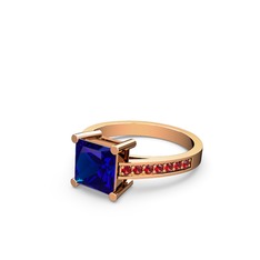 Lab safir ve garnet 8 ayar rose altın yüzük