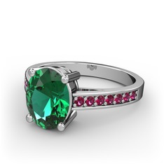 Yeşil kuvars ve rodolit garnet 925 ayar gümüş yüzük