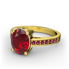 Garnet ve rodolit garnet 14 ayar altın yüzük
