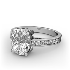 Marvina Tektaş Yüzük - Beyaz zirkon ve pırlanta 925 ayar gümüş yüzük (0.21 karat) #uhy6he