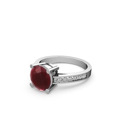 Kök yakut ve swarovski 925 ayar gümüş yüzük