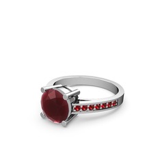 Kök yakut ve garnet 925 ayar gümüş yüzük