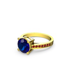 Lab safir ve garnet 14 ayar altın yüzük