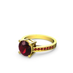 Rodolit garnet ve garnet 14 ayar altın yüzük
