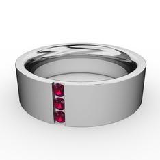 Rodolit garnet 8 ayar beyaz altın yüzük