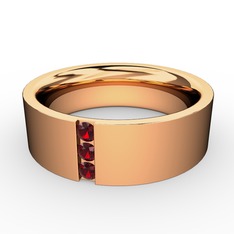 Garnet 925 ayar rose altın kaplama gümüş yüzük