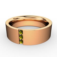 Peridot 18 ayar rose altın yüzük