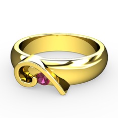 Bellissa Alyans - Rodolit garnet 18 ayar altın yüzük #8gdt9r