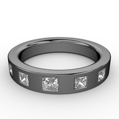 Hern Alyans - Beyaz zirkon 925 ayar siyah rodyum kaplama gümüş yüzük #4iro6y