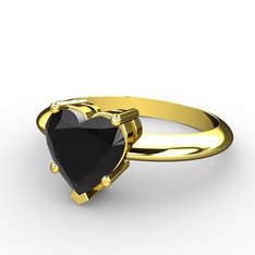 Ena Kalp Yüzük - Siyah zirkon 8 ayar altın yüzük #1h50qa1