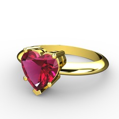 Rodolit garnet 14 ayar altın yüzük