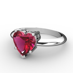 Rodolit garnet 8 ayar beyaz altın yüzük
