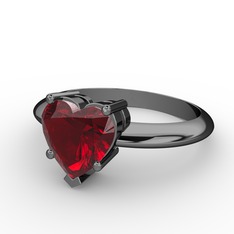 Garnet 925 ayar siyah rodyum kaplama gümüş yüzük