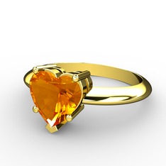 Ena Kalp Yüzük - Sitrin 14 ayar altın yüzük #leuzvf