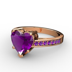 Ametist 8 ayar rose altın yüzük