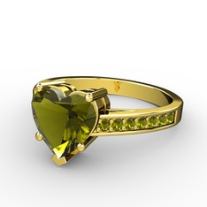 Lovie Kalp Tektaş Yüzük - Peridot 14 ayar altın yüzük #1usoopp