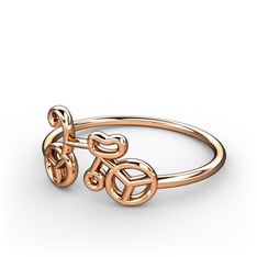 Bisiklet Yüzük - 925 ayar rose altın kaplama gümüş yüzük #1ps6cly