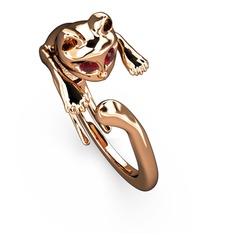 Kedi Yüzük - Garnet 925 ayar rose altın kaplama gümüş yüzük #rgzmxt