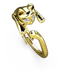 Kedi Yüzük - Pırlanta 8 ayar altın yüzük (0.072 karat) #z289sw