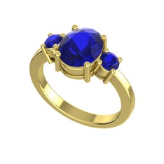 Tria Carita Yüzük - Lab safir 8 ayar altın yüzük #3u6ag7