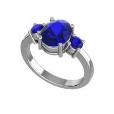 Tria Carita Yüzük - Lab safir 925 ayar gümüş yüzük #ript3x
