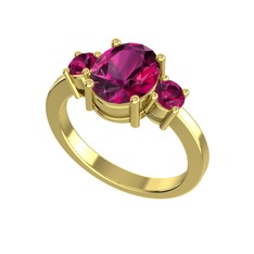 Rodolit garnet 14 ayar altın yüzük