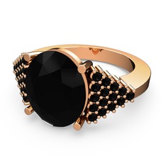 Bianna Yüzük - Siyah zirkon 14 ayar rose altın yüzük #160crhy