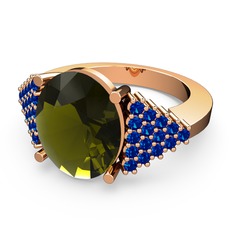 Bianna Yüzük - Peridot ve lab safir 18 ayar rose altın yüzük #18wb94g