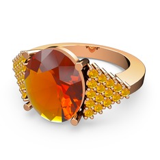 Bianna Yüzük - Sitrin 8 ayar rose altın yüzük #19nyabd