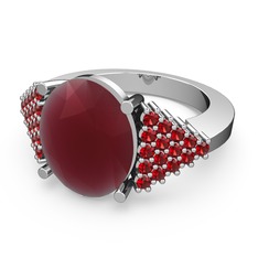 Bianna Yüzük - Kök yakut ve garnet 925 ayar gümüş yüzük #1cm9x8o