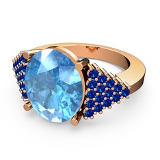 Bianna Yüzük - Akuamarin ve lab safir 18 ayar rose altın yüzük #1drhf4r