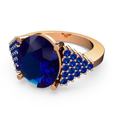 Bianna Yüzük - Lab safir 14 ayar rose altın yüzük #1lewf0r