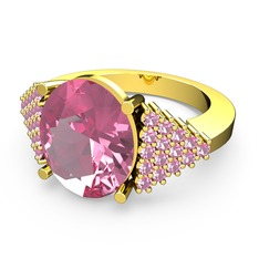 Bianna Yüzük - Pembe kuvars 18 ayar altın yüzük #1opygjf