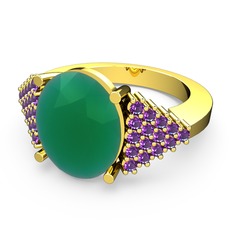 Bianna Yüzük - Kök zümrüt ve ametist 925 ayar altın kaplama gümüş yüzük #1pjg8gh