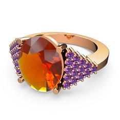 Bianna Yüzük - Sitrin ve ametist 14 ayar rose altın yüzük #1vxq1fw