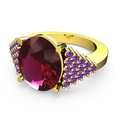 Bianna Yüzük - Rodolit garnet ve ametist 925 ayar altın kaplama gümüş yüzük #4if4bc