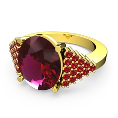 Rodolit garnet ve garnet 14 ayar altın yüzük