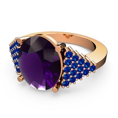 Bianna Yüzük - Ametist ve lab safir 14 ayar rose altın yüzük #4rgkoe