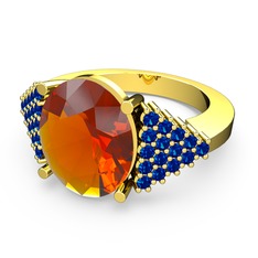 Bianna Yüzük - Sitrin ve lab safir 14 ayar altın yüzük #84demj