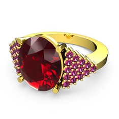 Bianna Yüzük - Garnet ve rodolit garnet 18 ayar altın yüzük #8gpu4f