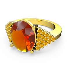 Bianna Yüzük - Sitrin 8 ayar altın yüzük #9ys0gr