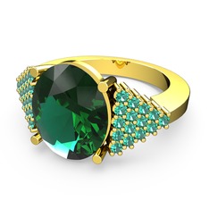 Bianna Yüzük - Yeşil kuvars 14 ayar altın yüzük #e0qu4j