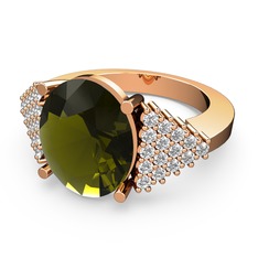 Bianna Yüzük - Peridot ve swarovski 8 ayar rose altın yüzük #gens61