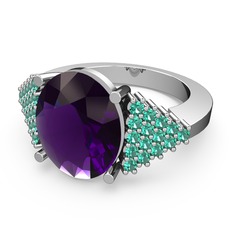 Bianna Yüzük - Ametist ve yeşil kuvars 925 ayar gümüş yüzük #hzau4g