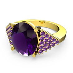 Bianna Yüzük - Ametist 925 ayar altın kaplama gümüş yüzük #j35sjw