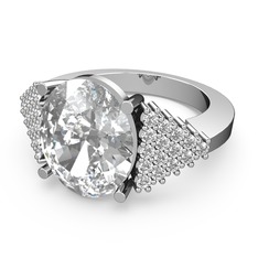 Bianna Yüzük - Beyaz zirkon ve swarovski 8 ayar beyaz altın yüzük #mg0vuo