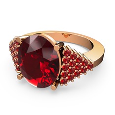 Bianna Yüzük - Garnet 8 ayar rose altın yüzük #mjjvj2