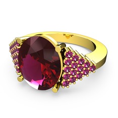 Bianna Yüzük - Rodolit garnet 14 ayar altın yüzük #pe7c8h