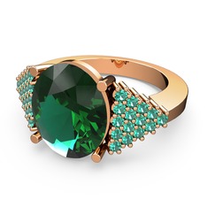 Bianna Yüzük - Yeşil kuvars 925 ayar rose altın kaplama gümüş yüzük #poqmz8